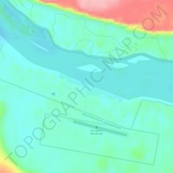 Topografische Karte Fort Selkirk, Höhe, Relief