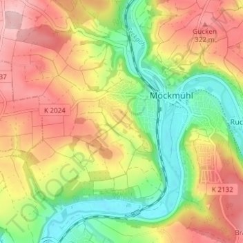 Topografische Karte Schillerhöhe, Höhe, Relief