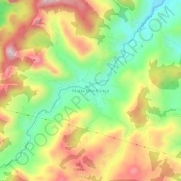 Topografische Karte Maria Mendonça, Höhe, Relief