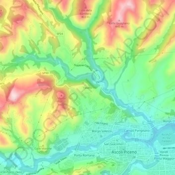 Topografische Karte Faiano, Höhe, Relief
