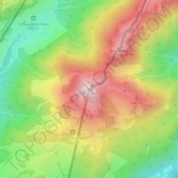 Topografische Karte Spitzstein, Höhe, Relief