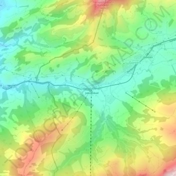 Topografische Karte Jakobsbad, Höhe, Relief