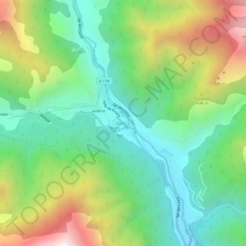 Topografische Karte Bielsa, Höhe, Relief