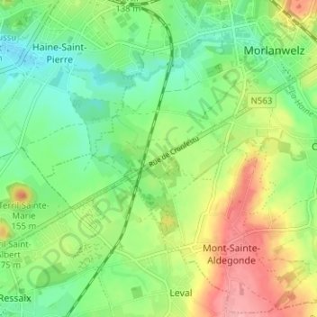 Topografische Karte Cronfestu, Höhe, Relief