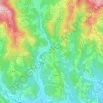Topografische Karte Lepa Njiva, Höhe, Relief