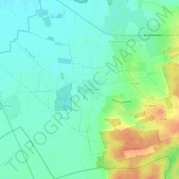 Topografische Karte Petit-Mesnil, Höhe, Relief