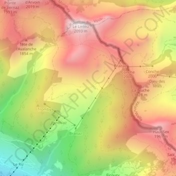 Topografische Karte Sevan, Höhe, Relief
