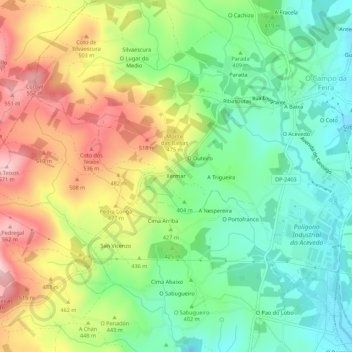 Topografische Karte Xermar, Höhe, Relief