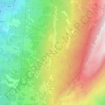 Topografische Karte Due Pozze, Höhe, Relief