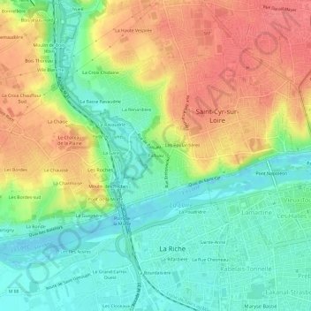 Topografische Karte Palluau, Höhe, Relief