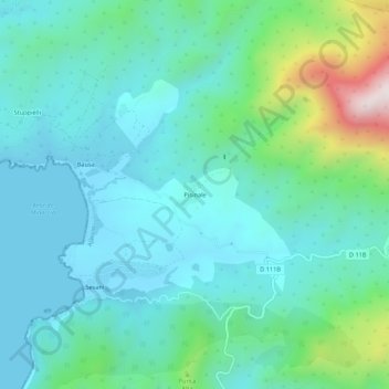 Topografische Karte Pisinale, Höhe, Relief
