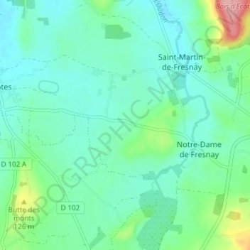 Topografische Karte Le Val, Höhe, Relief