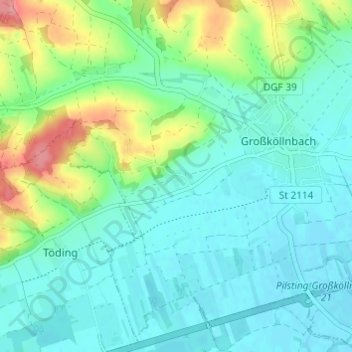 Topografische Karte Leonsberg, Höhe, Relief