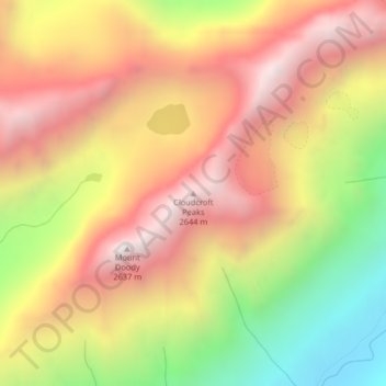Topografische Karte Cloudcroft Peaks, Höhe, Relief