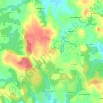 Topografische Karte Locuon, Höhe, Relief