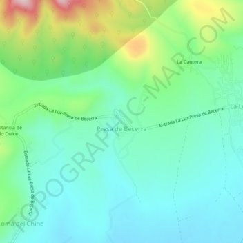 Topografische Karte Presa de Becerra, Höhe, Relief