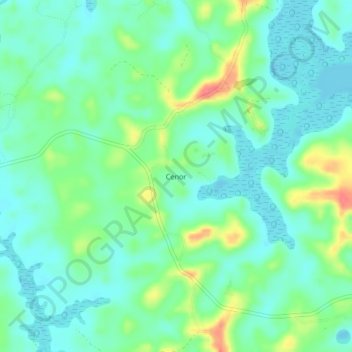 Topografische Karte Cenor, Höhe, Relief