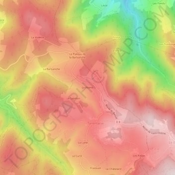 Topografische Karte Le Plomb, Höhe, Relief