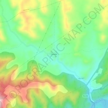 Topografische Karte Gualda, Höhe, Relief