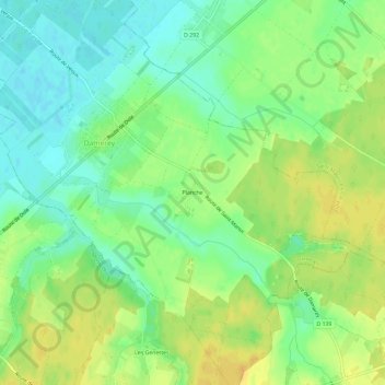 Topografische Karte Planche, Höhe, Relief