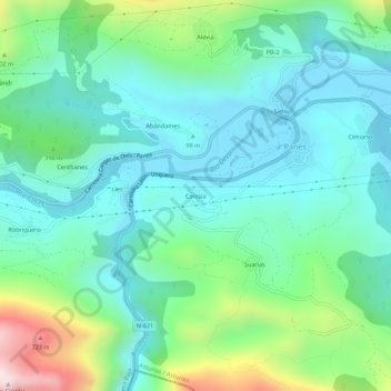 Topografische Karte Colosía, Höhe, Relief
