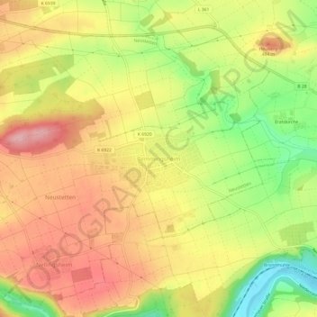 Topografische Karte Remmingsheim, Höhe, Relief