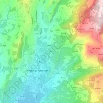 Topografische Karte Vigolo, Höhe, Relief
