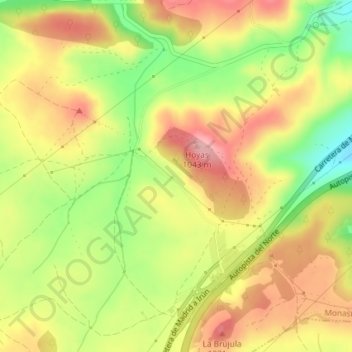 Topografische Karte Las Pendientes, Höhe, Relief