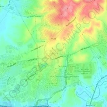 Topografische Karte Setteville, Höhe, Relief