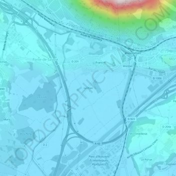 Topografische Karte Le Plan, Höhe, Relief