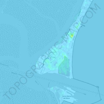 Topografische Karte Alberoni, Höhe, Relief