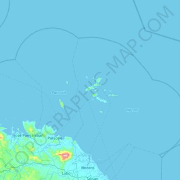 Topografische Karte Calagua Islands, Höhe, Relief