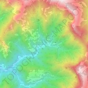 Topografische Karte Cardoso, Höhe, Relief