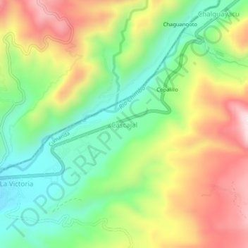 Topografische Karte Cascajal, Höhe, Relief