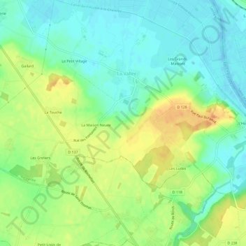 Topografische Karte La Chapelle, Höhe, Relief