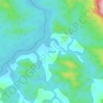 Topografische Karte Carraro, Höhe, Relief