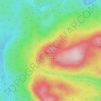 Topografische Karte Montagne du Diable, Höhe, Relief
