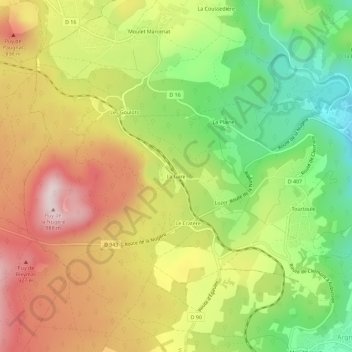 Topografische Karte La Gare, Höhe, Relief