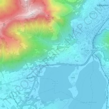 Topografische Karte Pozzo, Höhe, Relief