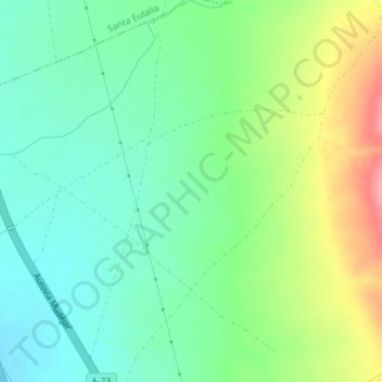 Topografische Karte El Cañete, Höhe, Relief
