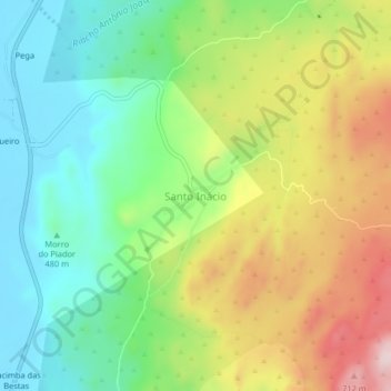 Topografische Karte Santo Inácio, Höhe, Relief