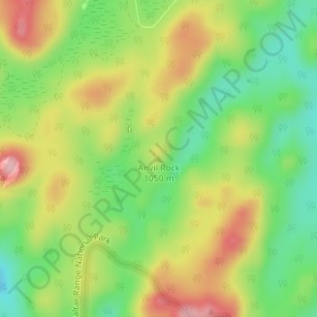 Topografische Karte Anvil Rock, Höhe, Relief