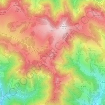 Topografische Karte Sommeralm, Höhe, Relief