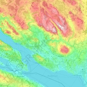 Topografische Karte Salem, Höhe, Relief