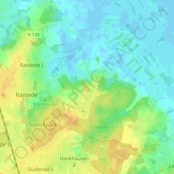 Topografische Karte Hankhausen I, Höhe, Relief