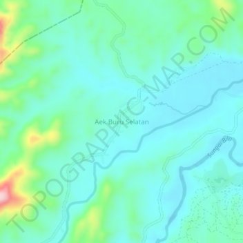 Topografische Karte Aek Buru Selatan, Höhe, Relief
