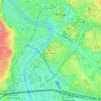 Topografische Karte Aventino, Höhe, Relief