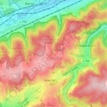 Topografische Karte In der Aske, Höhe, Relief
