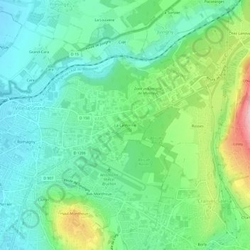 Topografische Karte La Californie, Höhe, Relief