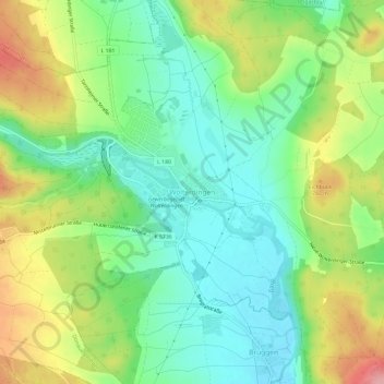 Topografische Karte Wolterdingen, Höhe, Relief